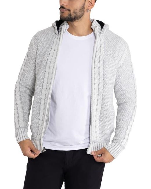 Xray Jeans Gray Hooded Mock Neck Sweater Jacket for men