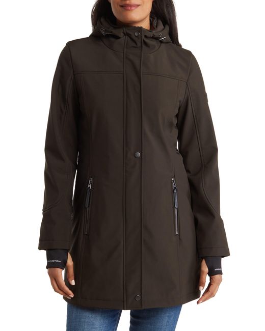 French Connection Black Hooded Softshell Jacket
