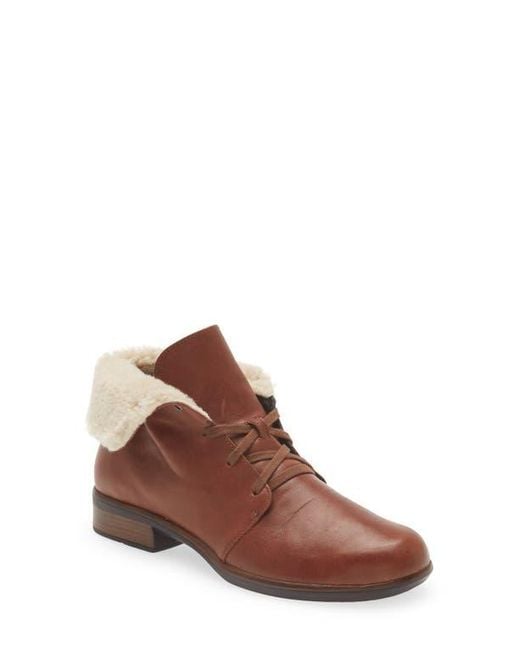 Naot Brown Pali Faux Shearling Lined Bootie