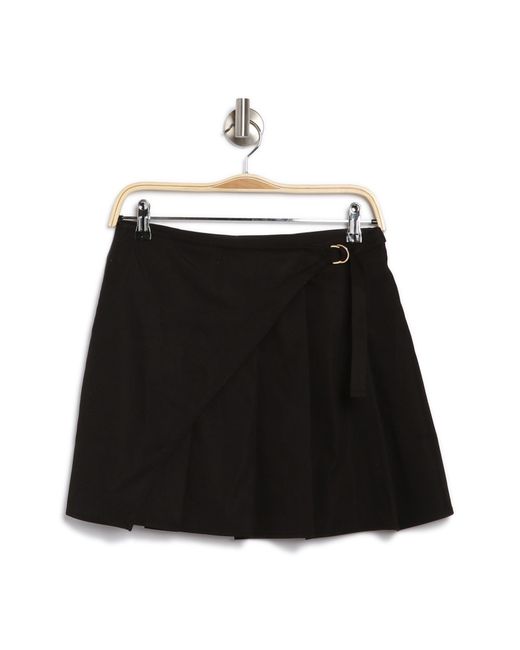 19 Cooper Black Pleated Wrap Miniskirt