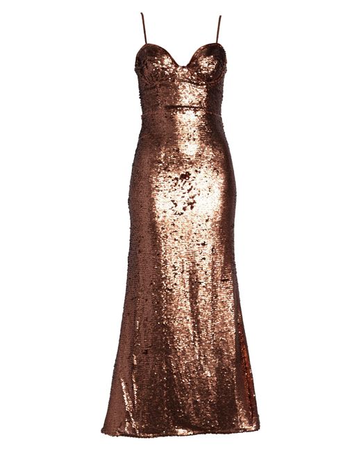 Bardot Brown Stasia Sequin Cocktail Dress In Bronze At Nordstrom Rack