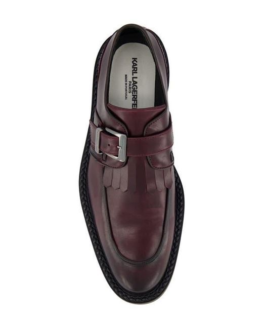 Karl Lagerfeld Brown Monk Strap Kiltie Loafer for men