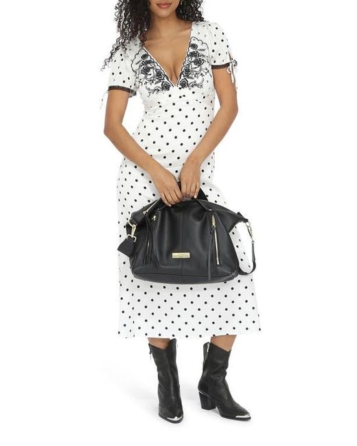 Belle & Bloom White You And I Polka Dot Midi Dress