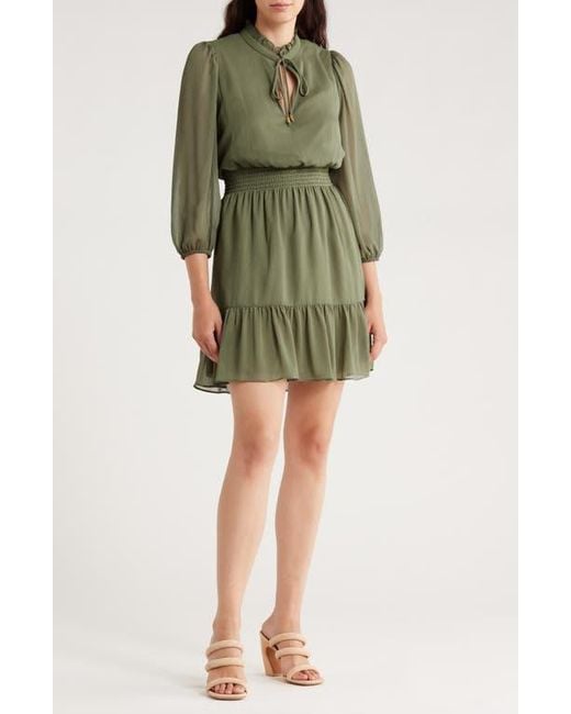 Vince Camuto Yoryu Chiffon Tiered Dress in Green | Lyst