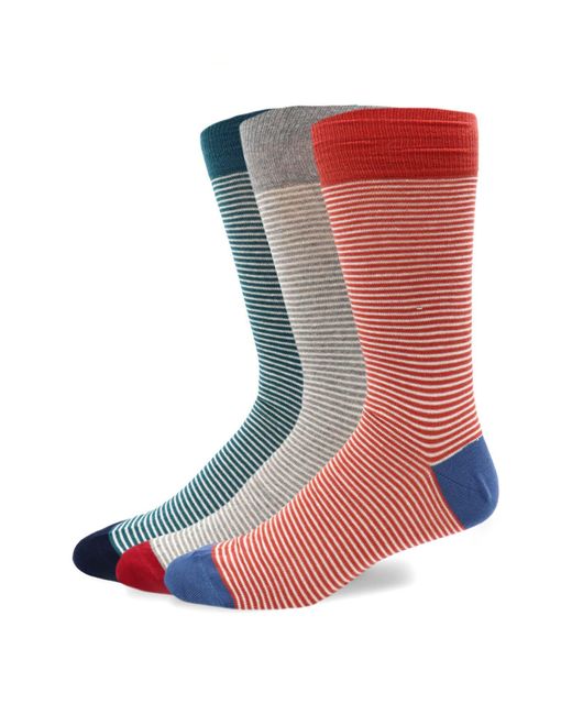 Lorenzo Uomo Multicolor 6-pack Assorted Stripe Cotton Blend Dress Socks for men