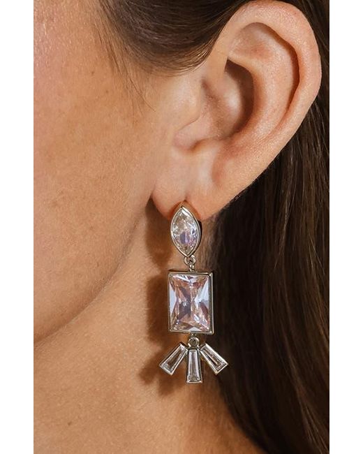 Sterling Forever White Bella Cubic Zirconia Drop Earrings