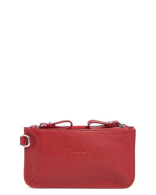 Longchamp Red Double Zip Leather Wallet