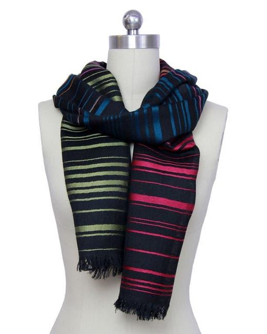Saachi Red Stripe Wool Scarf