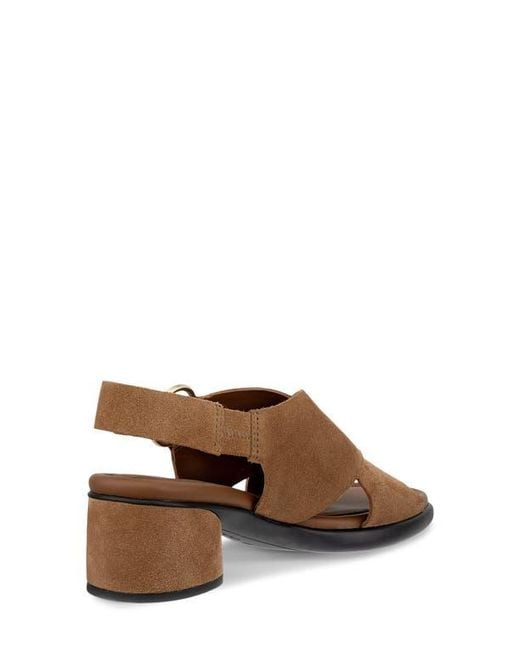Ecco Brown Cross Strap Slingback Sandal