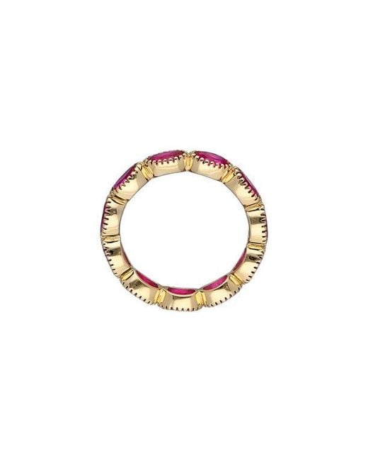 YS GEMS Pink Lab-Grown Ruby Eternity Ring
