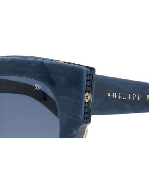 Philipp Plein Blue 53mm Cat Eye Sunglasses