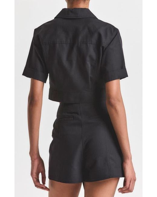 10 Crosby Derek Lam Black Ragean Utility Wrap Top
