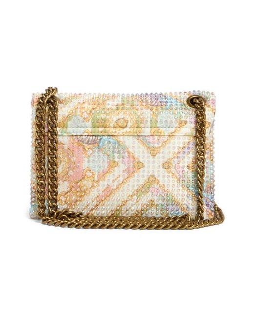 Kurt Geiger Natural Mini Brixton Crystal Lock Bag