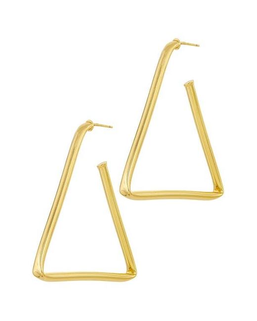 SAVVY CIE JEWELS Metallic Large Linear Hoop Earrings