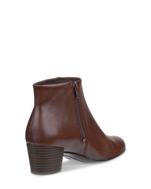 Ecco Brown Shape Low Zip Bootie