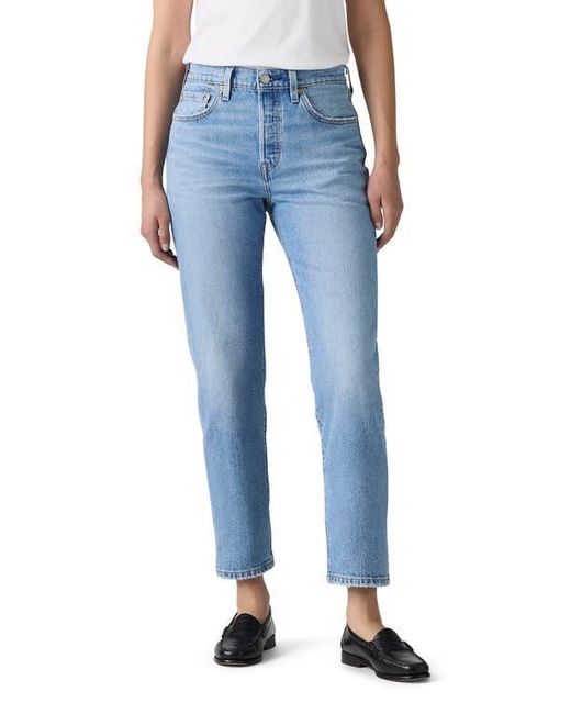 Levi's 501 High Waist Crop Straight Leg Jeans in Blue | Lyst