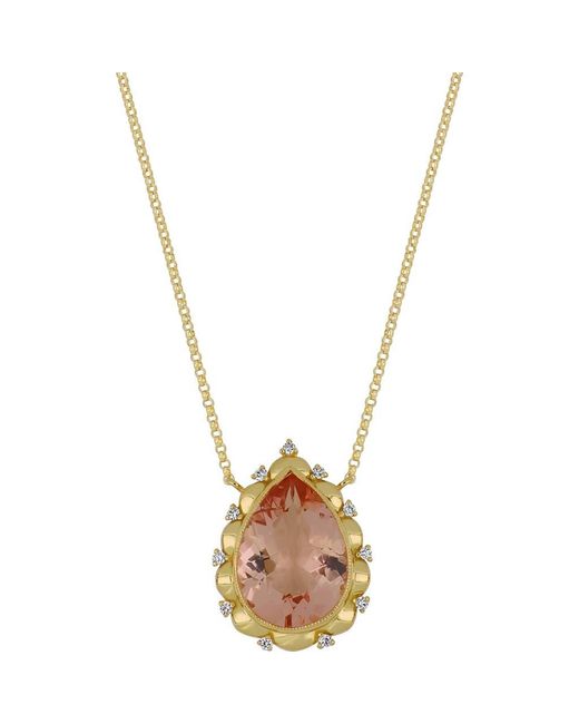 Bony Levy Metallic Morganite & Diamond Pendant Necklace