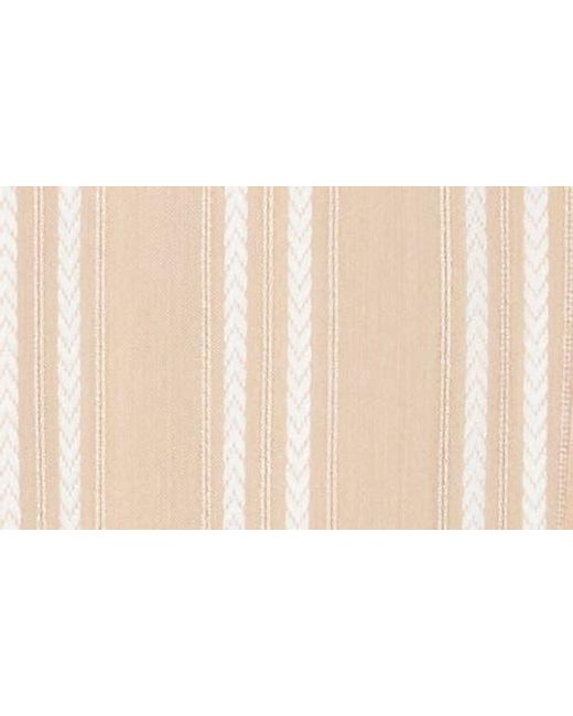 Gemma Jane Natural Stripe Woven Split Neck Top
