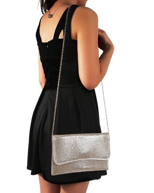 BERNESS Gray Rhinestone Envelope Clutch