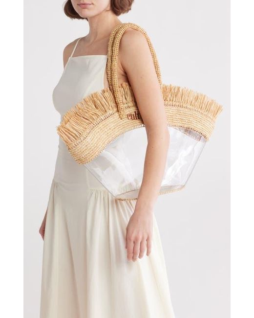 Cult Gaia Peyton Raffia & Pvc Tote Bag in Metallic | Lyst