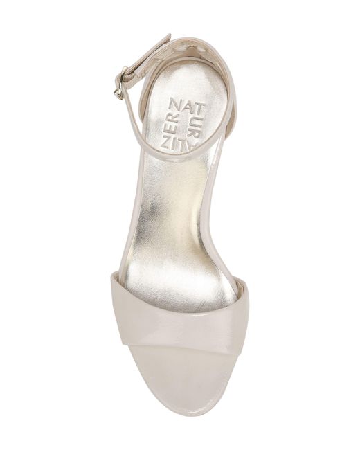 Naturalizer White Vera Ankle Strap Wedge Sandal