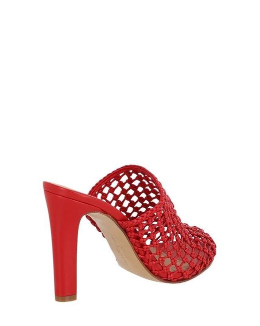Ferragamo Red Woven Slide Sandal