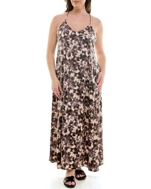 Nicole Miller Multicolor Print Maxi Slipdress