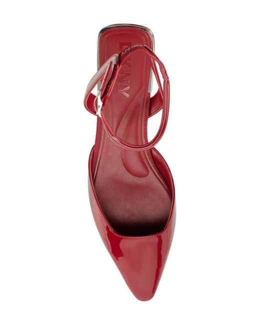DKNY Red Cacia Ankle Strap Flat