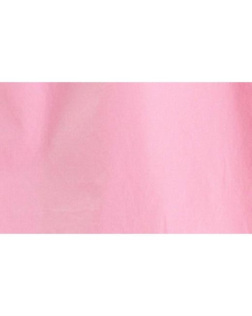 English Factory Pink Embroidered Ruffle Cotton Minidress