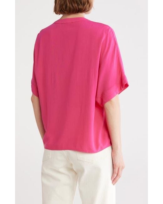 Tahari Pink Split Neck Shirt