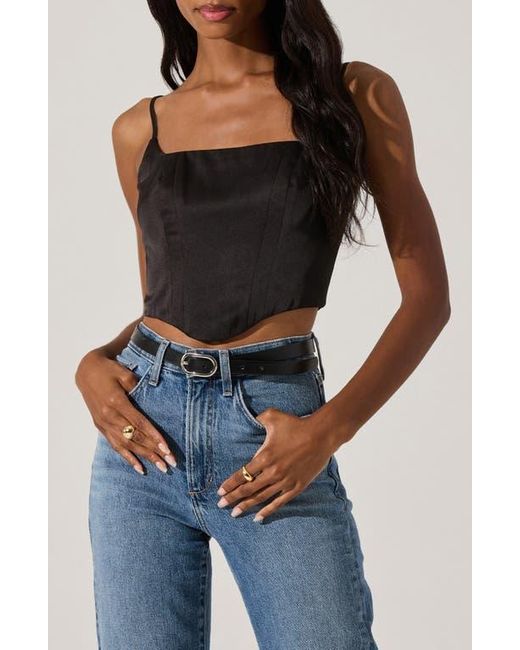 Astr Black Satin Corset Camisole