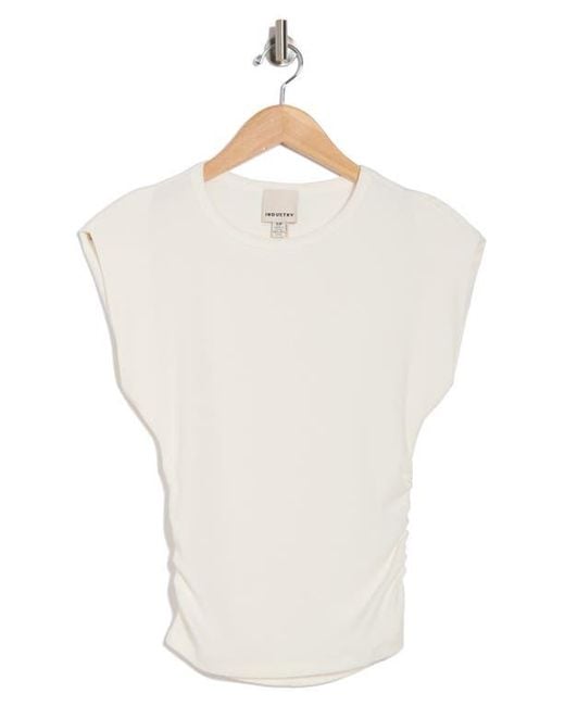 INDUSTRY REPUBLIC CLOTHING White Ruched Side Ribbed Muscle Tank