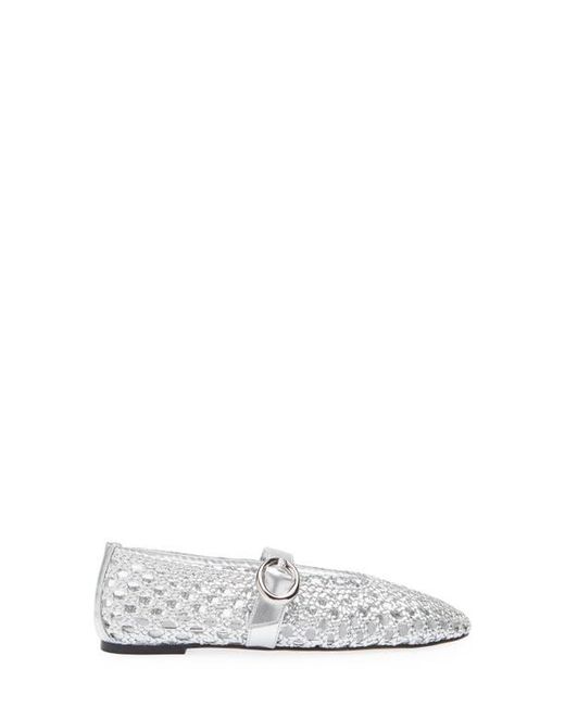 Stuart Weitzman White Thea Mary Jane Flat