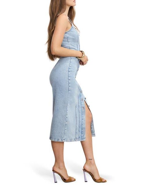 good american denim midi dress Reiss Good American Denim Midi Dress in Dark Indigo
