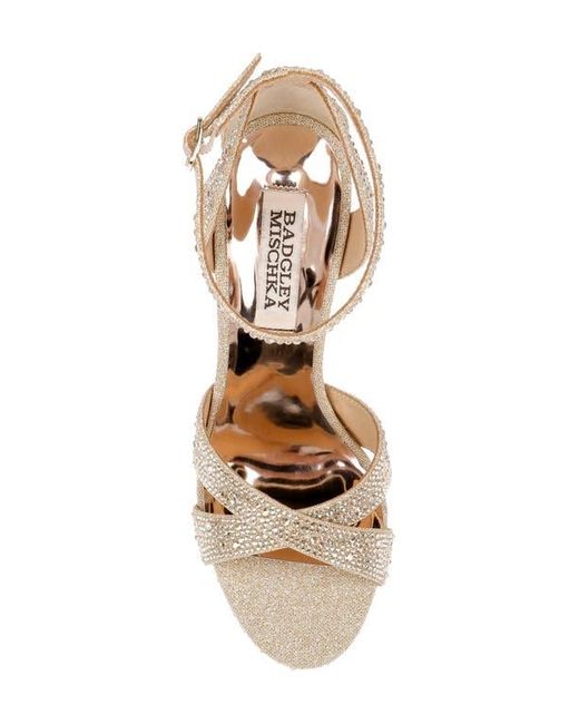 Badgley Mischka Metallic Fizzy Ankle Strap Platform Sandal