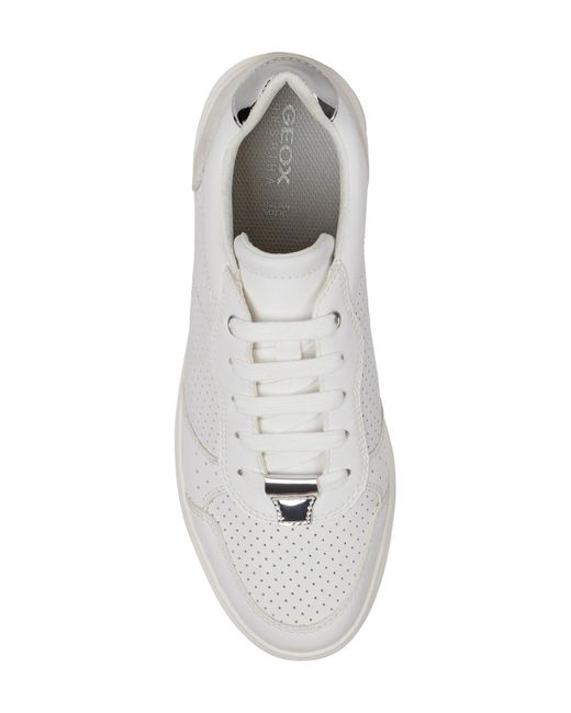 Geox White Nhenbus Platform Sneaker