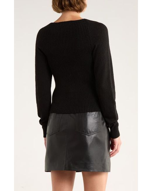 Astr Black Asymmetric Neck Sweater