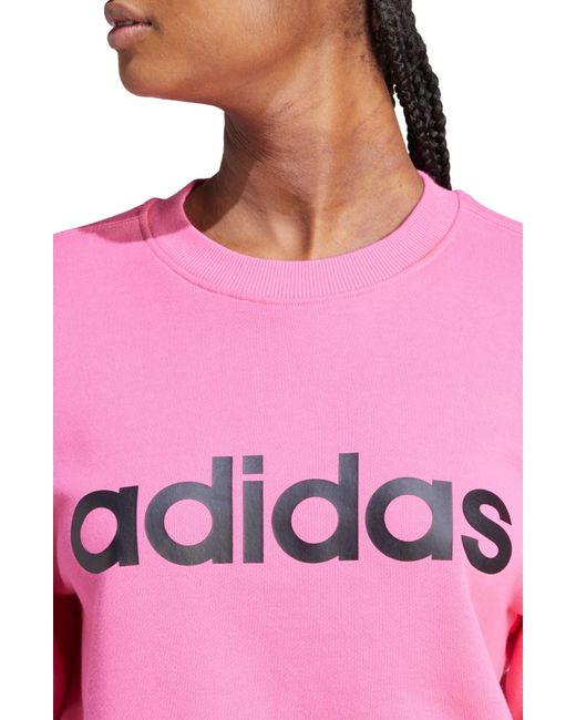 Adidas Pink Essentials Cotton French Terry Sweatshirt