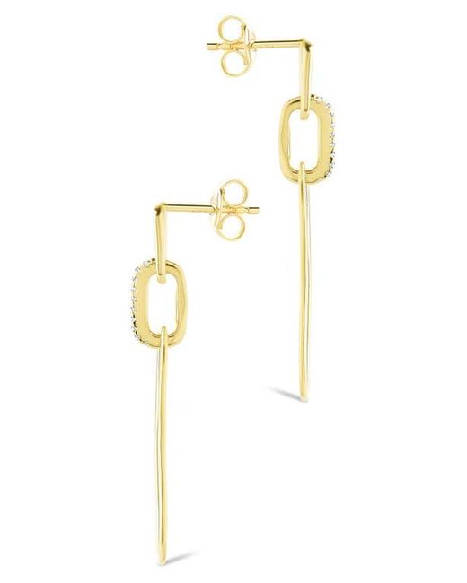 Sterling Forever White Chelle Cubic Zirconia Mix Link Drop Earrings