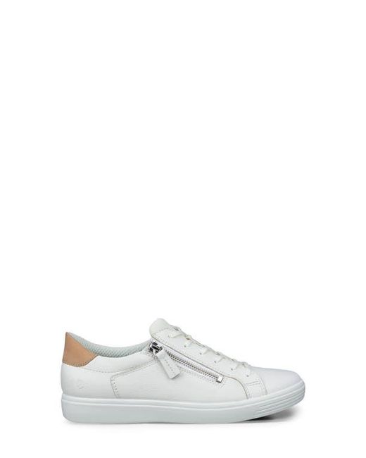 Ecco White Classic Zip Sneaker