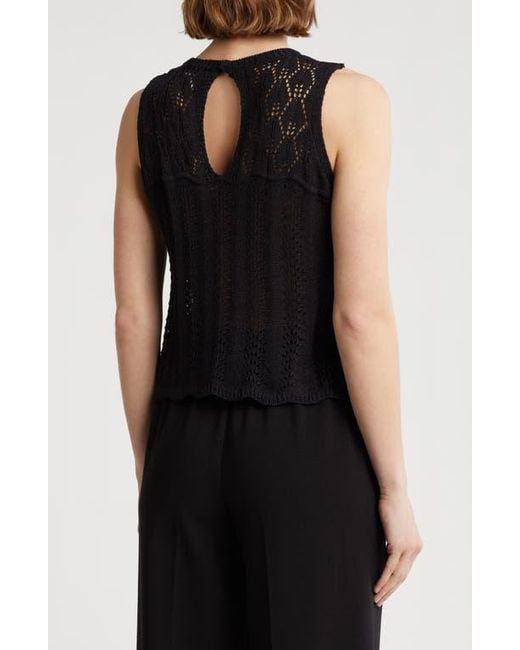 Love By Design Black Sofia Pointelle Tank