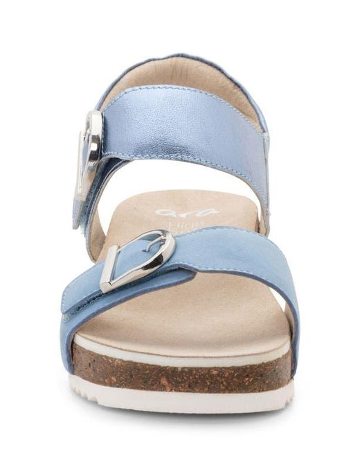 Ara Blue Nova Slingback Platform Wedge Sandal