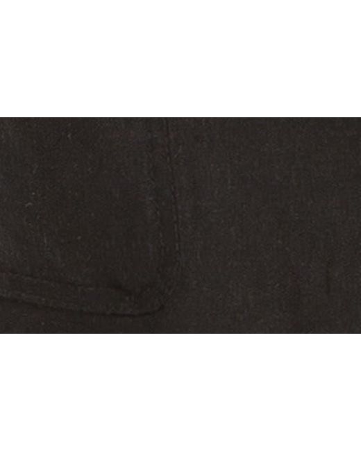 Max Studio Black Drawcord Waist Long Sleeve Cargo Jumpsuit