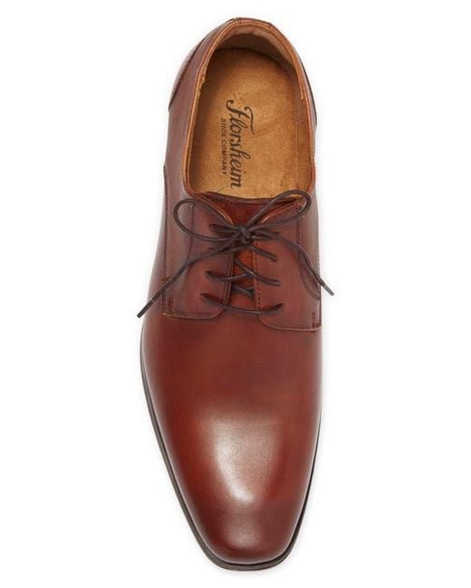 Florsheim Brown Jackson Plain Toe Derby for men