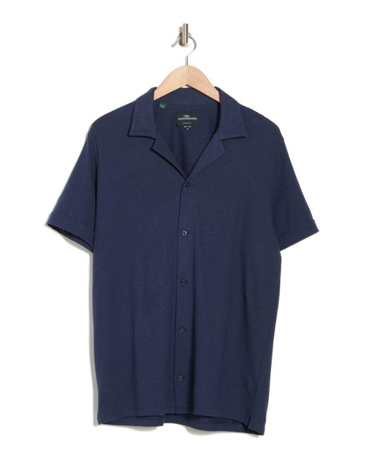 Rodd & Gunn Blue Franklin Linen & Cotton Camp Shirt for men
