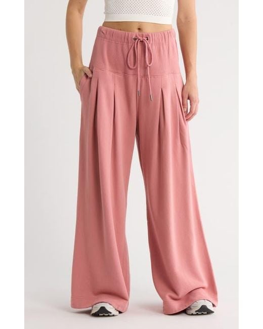 Free People Pink Fp Movement Studio Siren Cotton Drawstring Pants