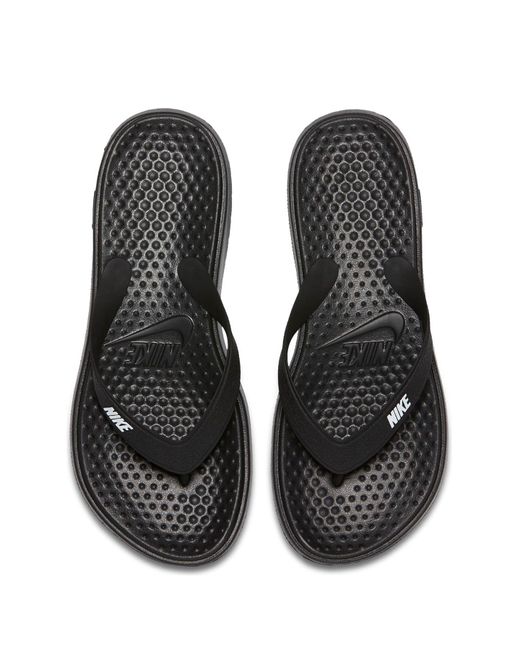 Nike Rubber Solay Flip-flop Shoe in Black/White (Black) | Lyst