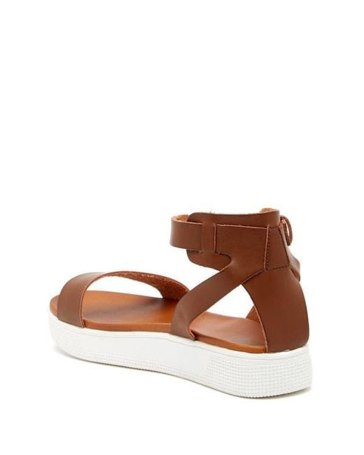 MIA Brown Platform Two-Strap Sandals