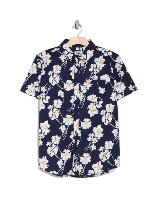 Hurley Blue Salem Floral Button-up Shirt for men