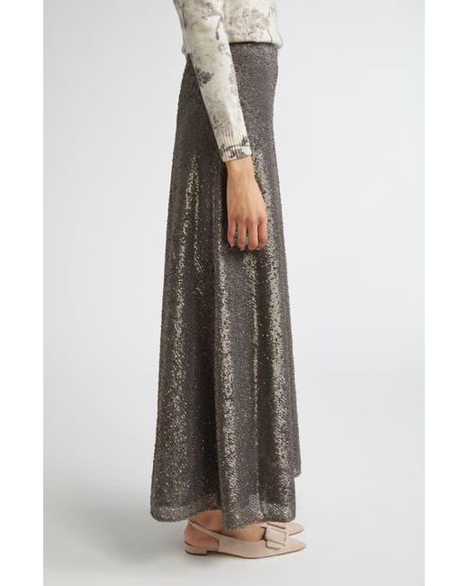 Herno Brown Sequin A-Line Skirt